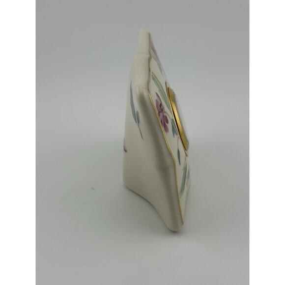 Lenox "Barrington" Desk Clock Mini Square Porcelain Floral Pattern Working! - Picture 3 of 8